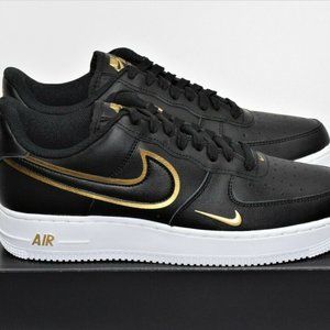 Nike Air Force 1 '07 LV8 Shoes Black Gold White DA8481-001